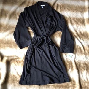 Black Long Sleeve Bath Robe